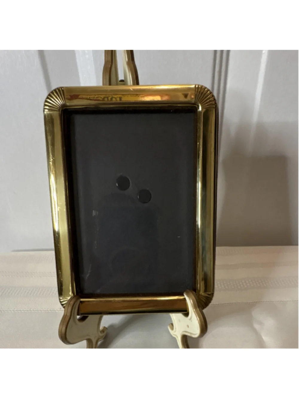 Gold Metal Ornate Rectangular Photo Frame 4 x 5.5 in Polished Brass Finish